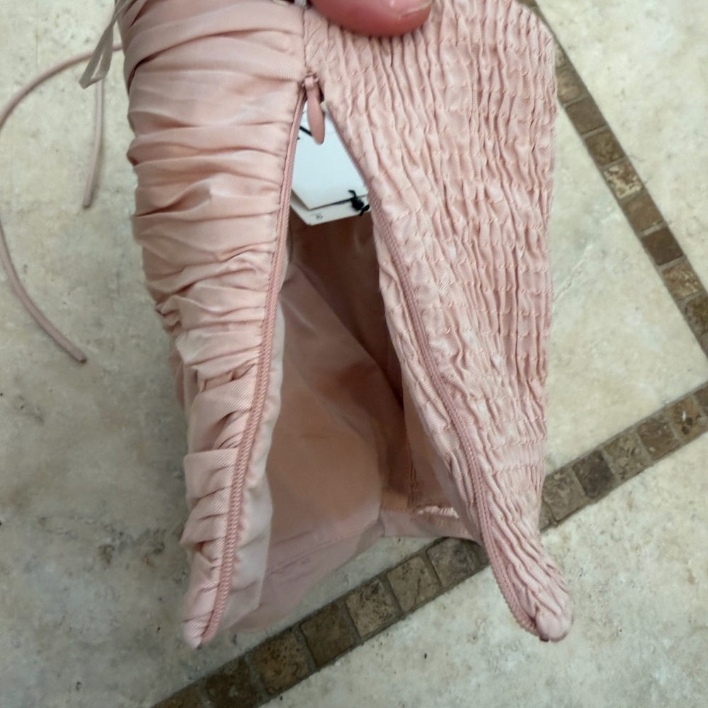 Zara Pink Ruched Halter Top - Picture 4 of 7